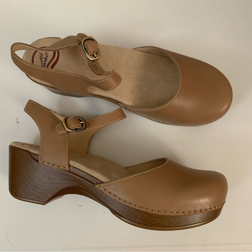 Dansko Tan Leather Mules